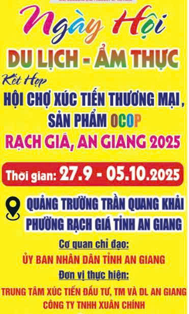 Ngày hội Du lịch, Ẩm thực kết hợp hội chợ xúc tiến thương mại, sản phẩm OCOP - Rạch Giá, An Giang năm 2025