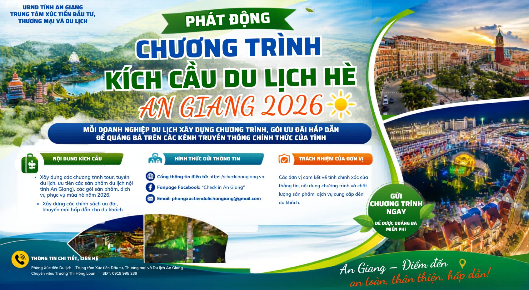 PHÁT ĐỘNG CHƯƠNG TRÌNH KÍCH CẦU DU LỊCH HÈ AN GIANG NĂM 2026