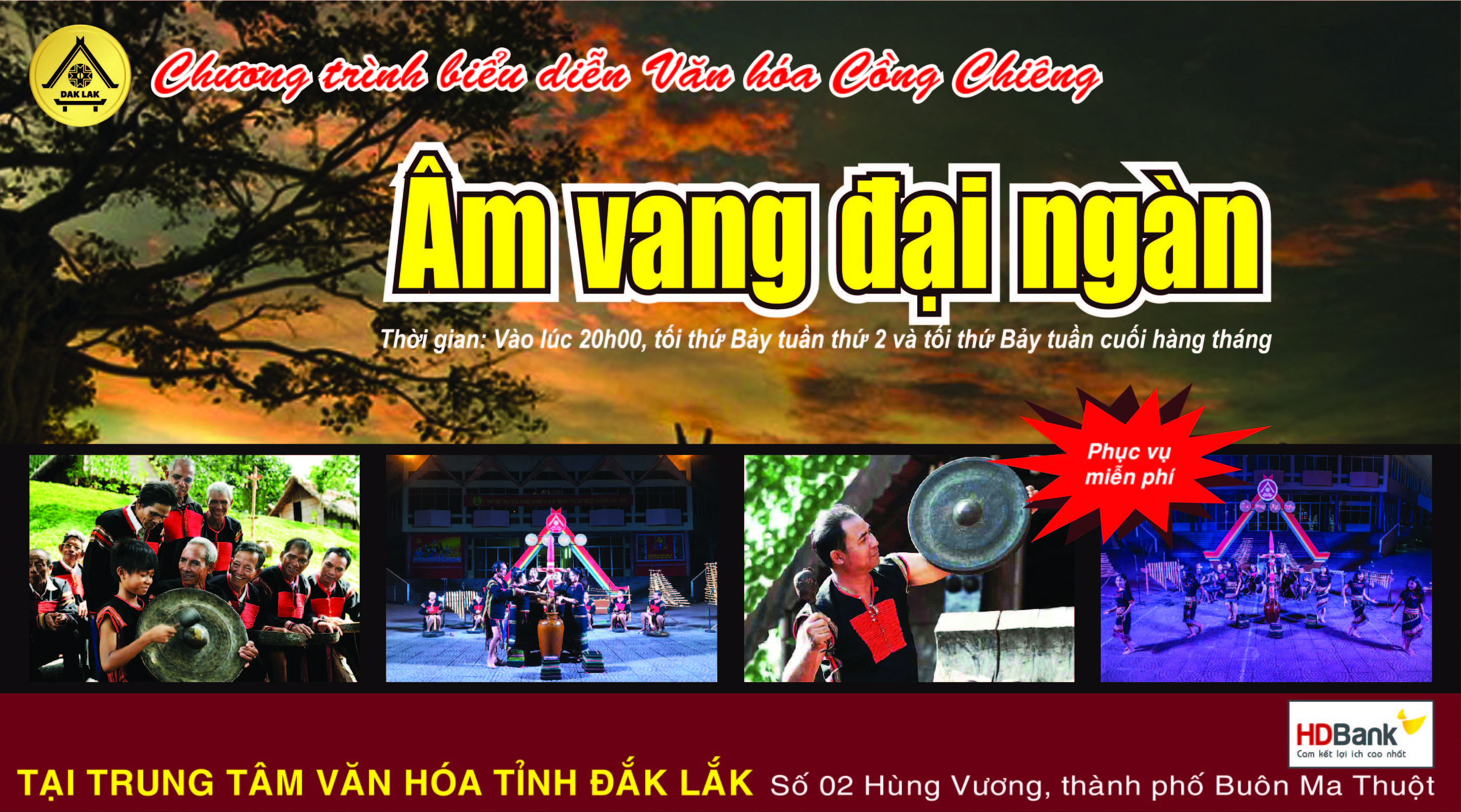 Chương trình biểu diễn Văn hóa Cồng chiêng "Âm vang đại ngàn"