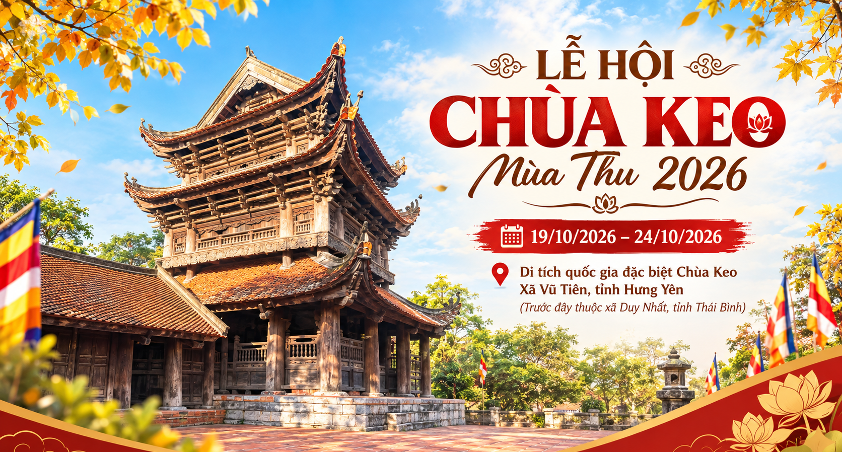 Lễ hội chùa Keo mùa Thu năm 2026: Điểm hẹn văn hóa, tâm linh đặc sắc của tỉnh Hưng Yên