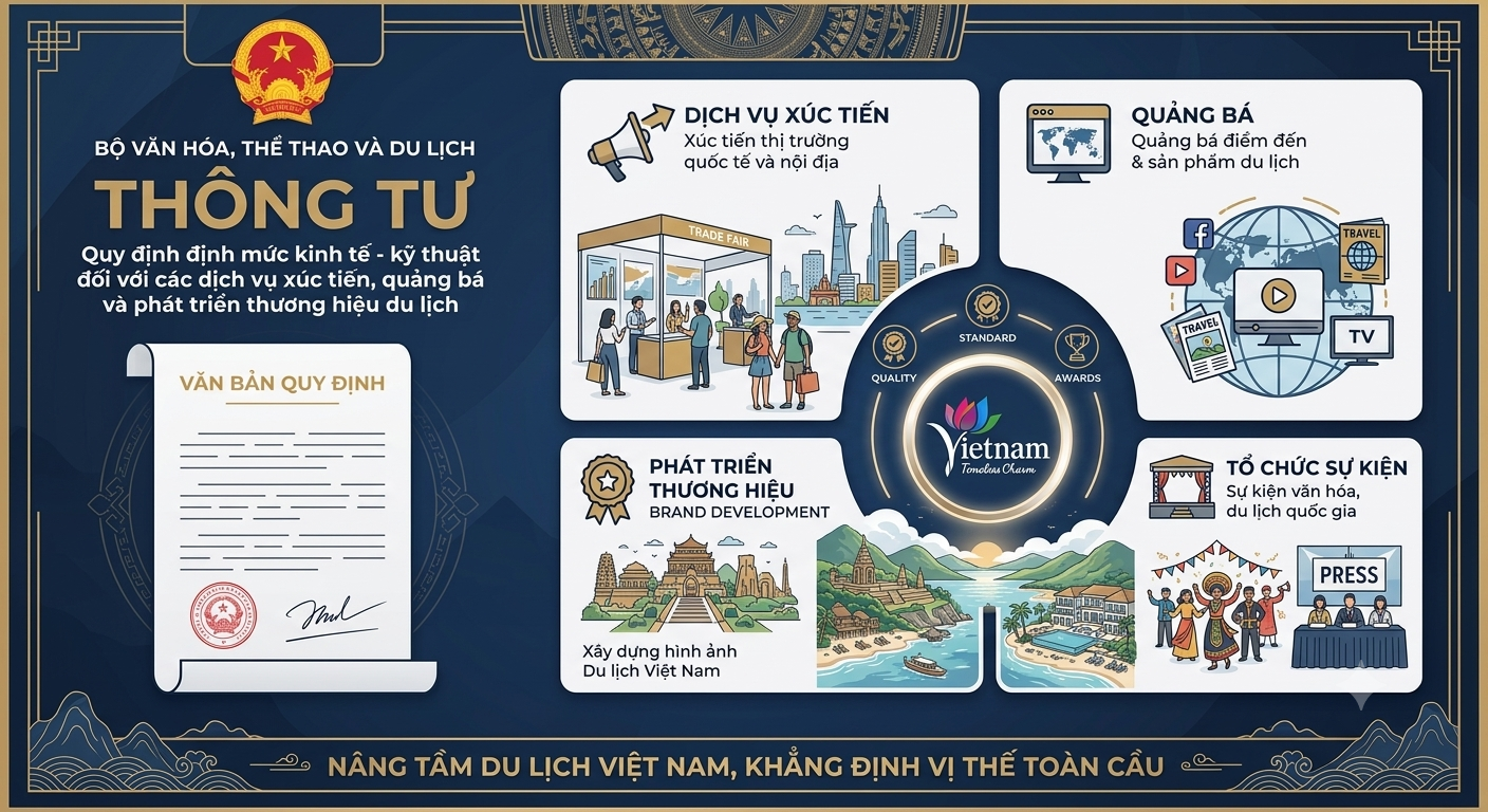Bộ VHTT&DL ban hành Thông tư quy định về định mức kinh tế - kỹ thuật đối với các dịch vụ xúc tiến, quảng bá và phát triển thương hiệu du lịch