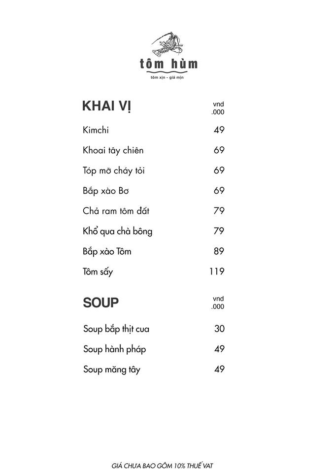 Menu Khai vị-Soup