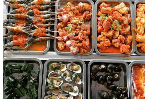Tôm, Lòng Gà, Cánh Gà, Ốc, Sò