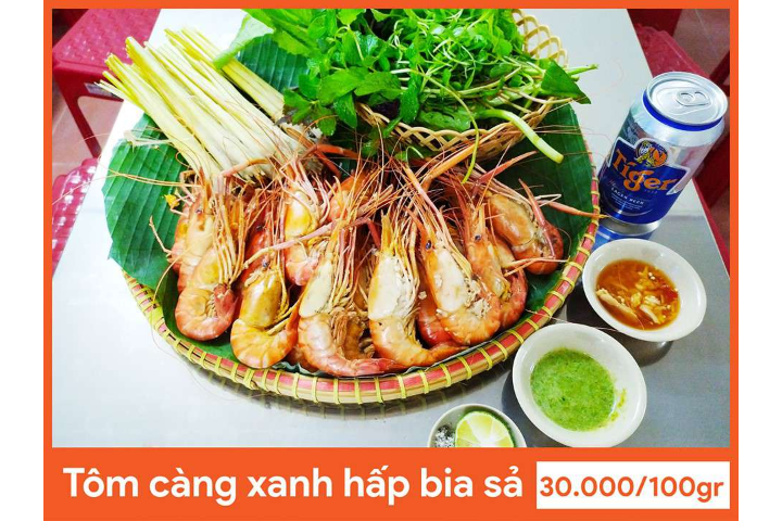 Tôm Càng Xanh Hấp Bia Sả