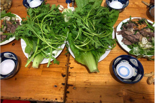 Rau, Bắp Bò Hấp