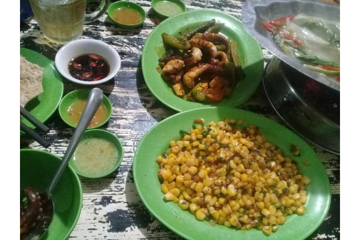 Mực Xào Và Bắp Xào