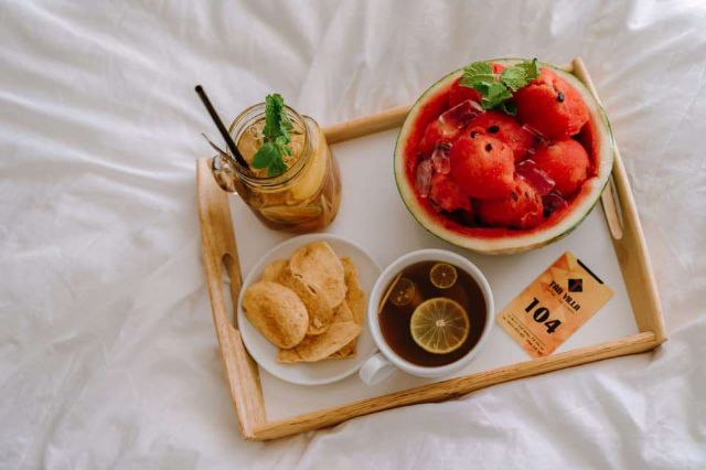 Kem Dưa Hấu, Bánh, Trà Lipton, Trà Đào Cam Sả