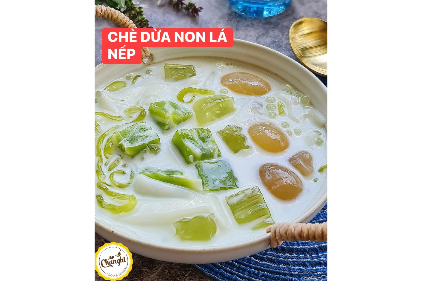Chè dừa non lá nếp