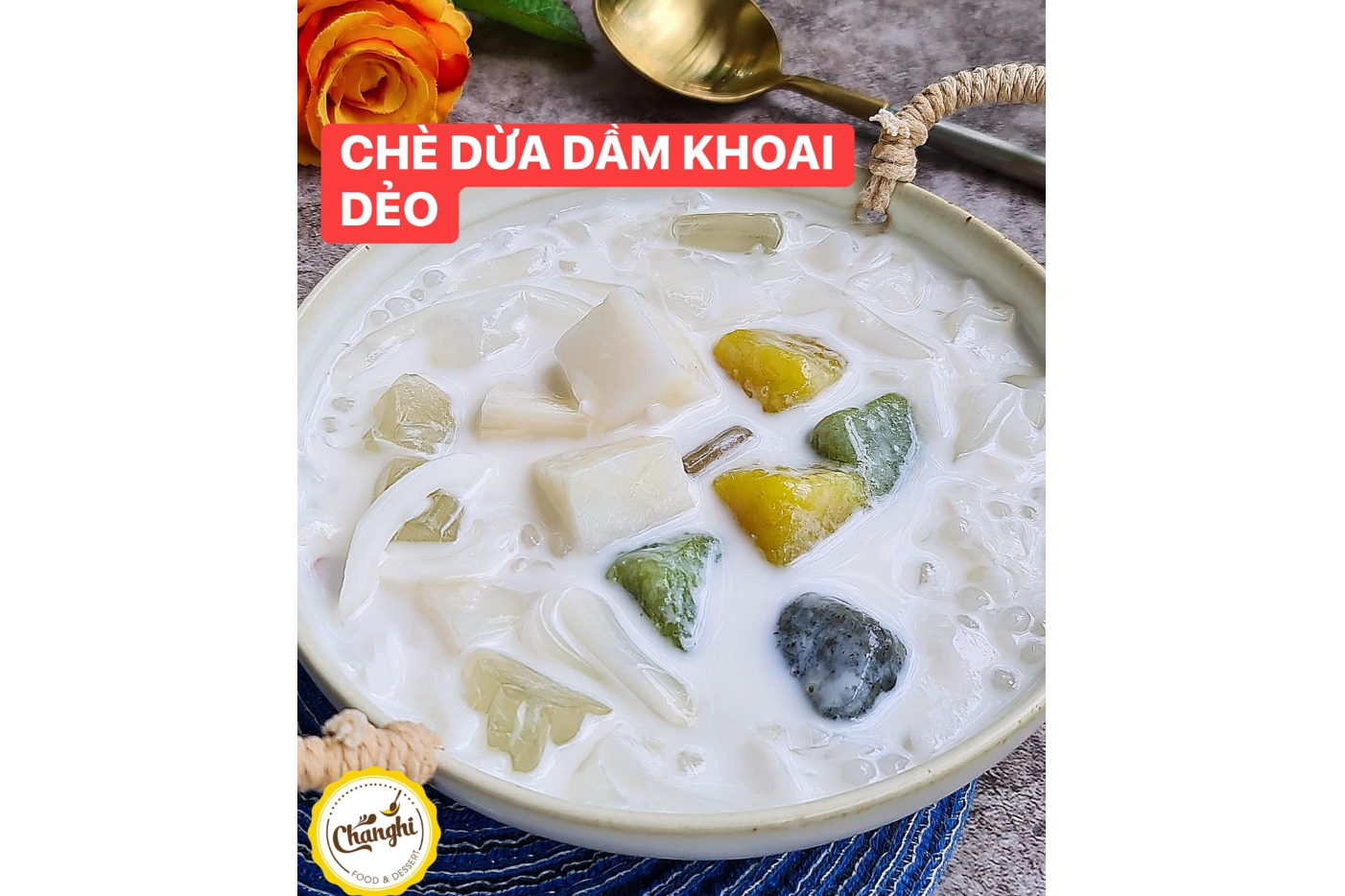 Chè dừa dầm khoai dẻo