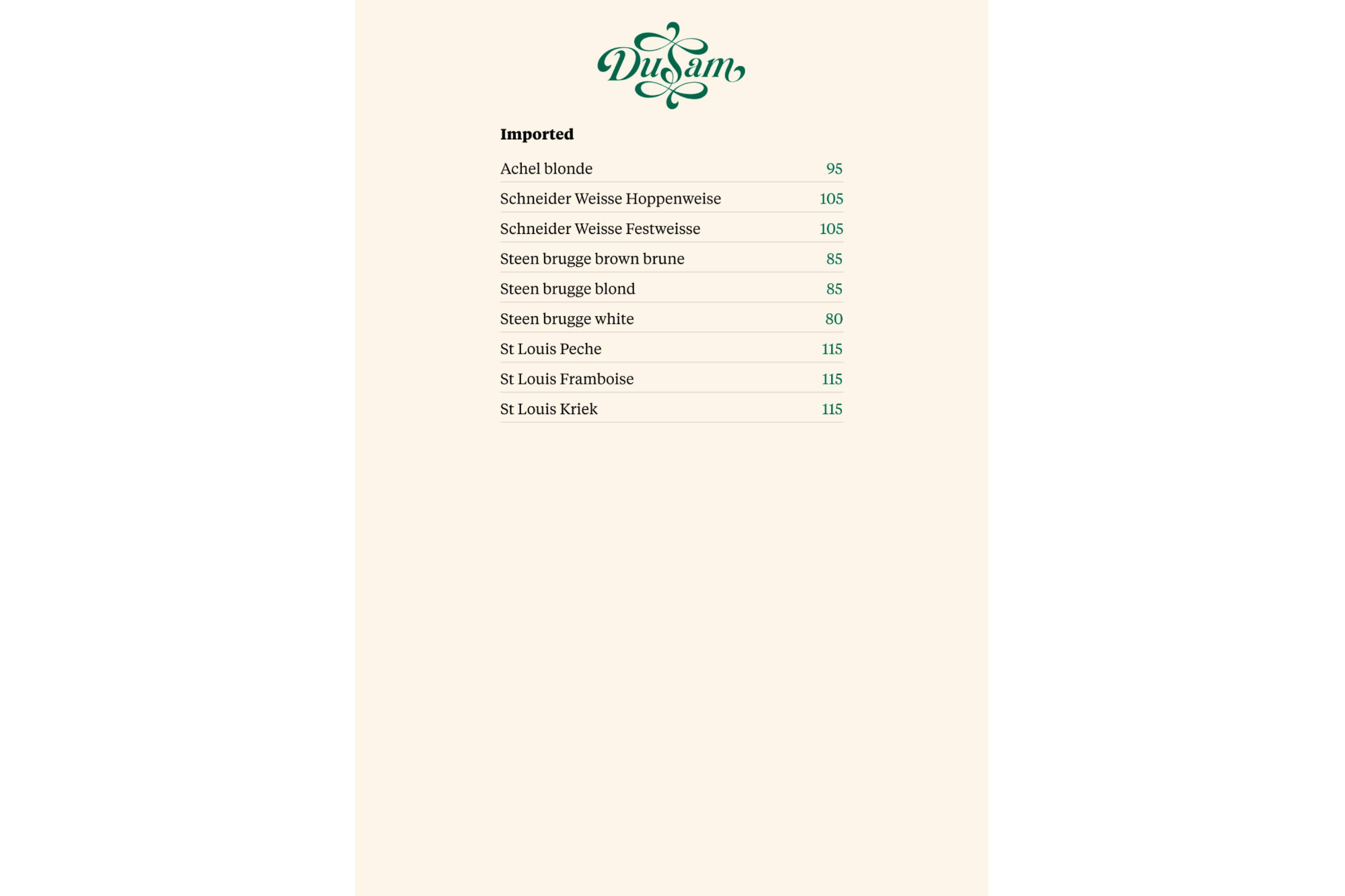 menu