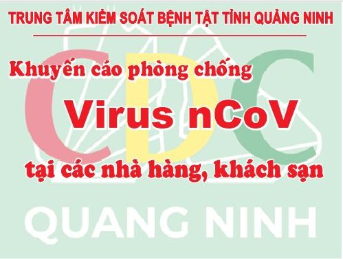 KHUYẾN CÁO PHÒNG CHỐNG DỊCH NCOV TẠI CÁC KHÁCH SẠN, NHÀ HÀNG