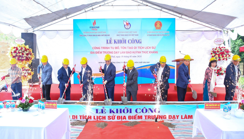 Hội Nhà báo Việt Nam khởi công tu bổ tôn tạo di tích lịch sử địa điểm Trường dạy làm báo Huỳnh Thúc Kháng.