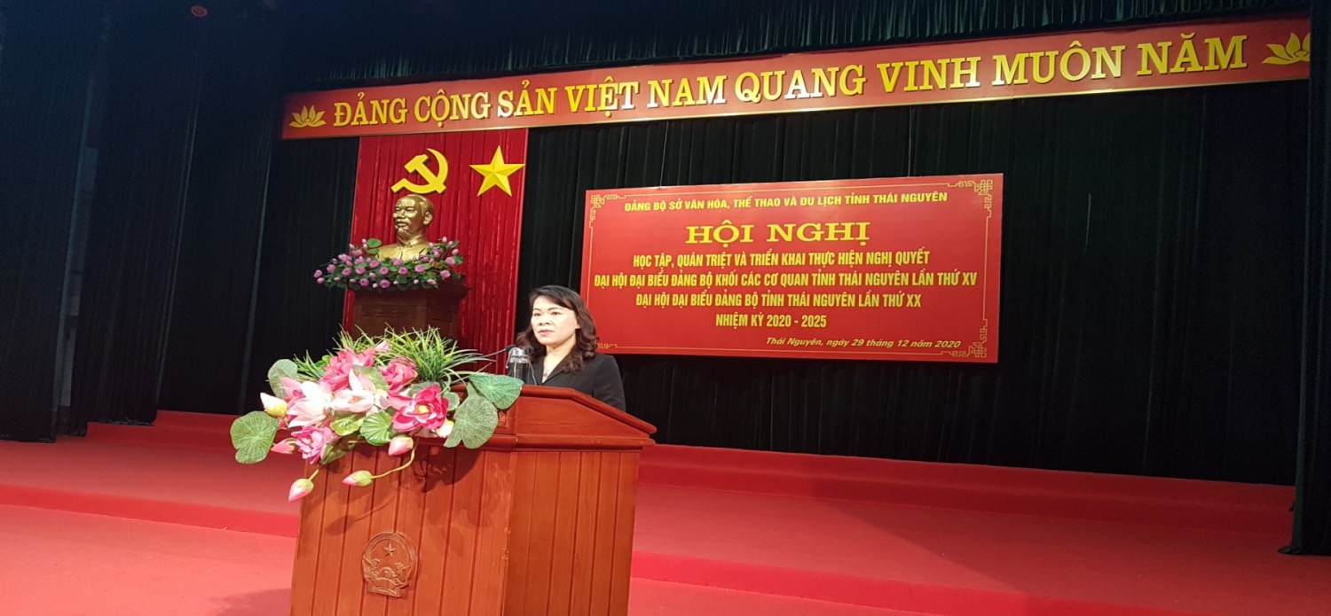 Sở Văn hóa, Thể thao và Du lịch tổ chức học tập, quán triệt và triển khai thực hiện Nghị quyết Đại hội đại biểu Đảng bộ Khối lần thứ XV và Nghị quyết Đại hội đại biểu Đảng bộ tỉnh lần thứ XX, nhiệm kỳ 2020 - 2025