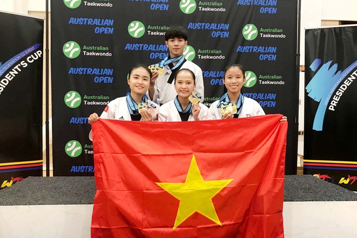 VĐV Vĩnh Long giành 3 huy chương giải vô địch Taekwondo Úc mở rộng 2019