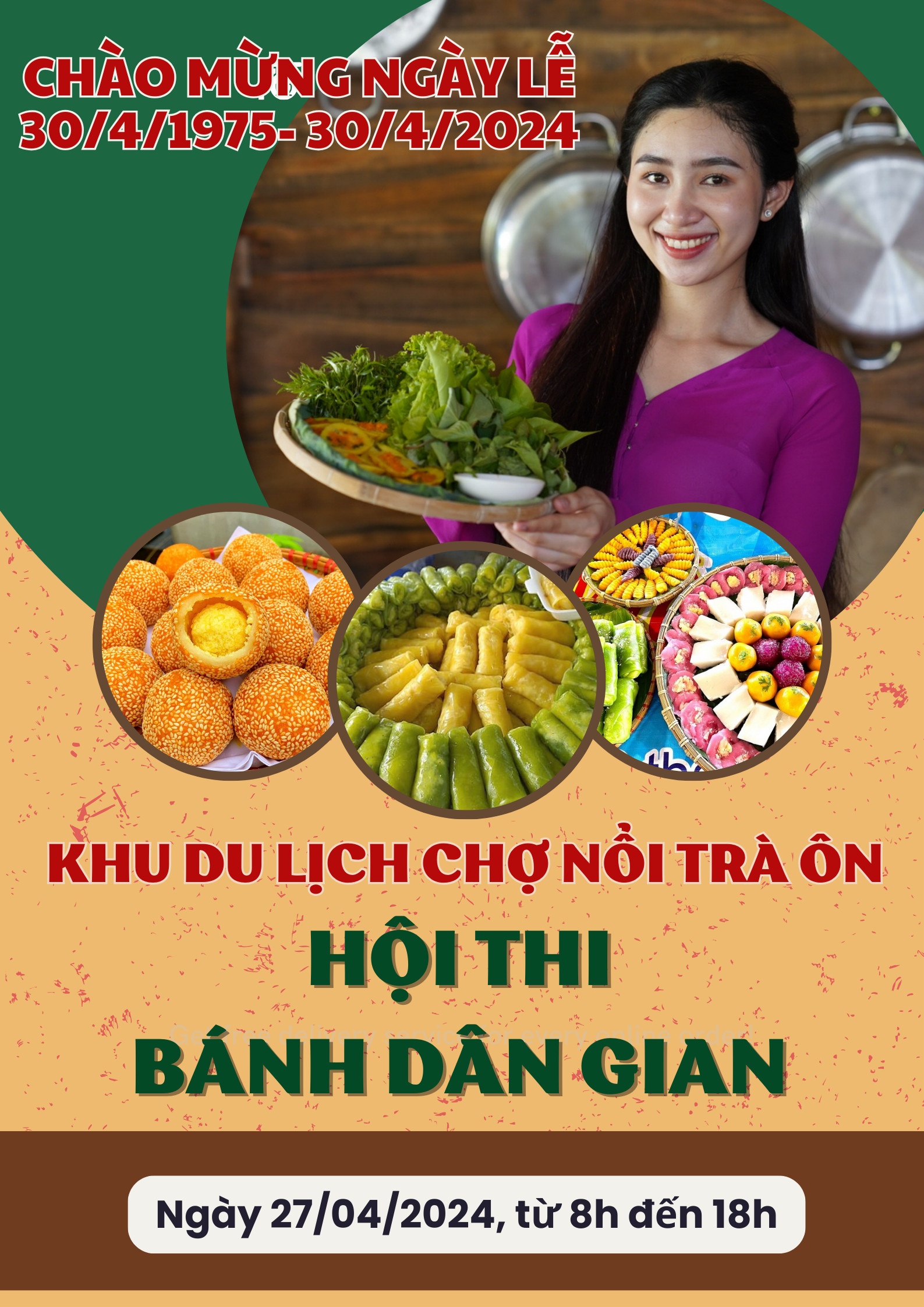 Khu Du lịch Chợ nổi Trà Ôn tổ chức " Ngày hội bánh dân gian"