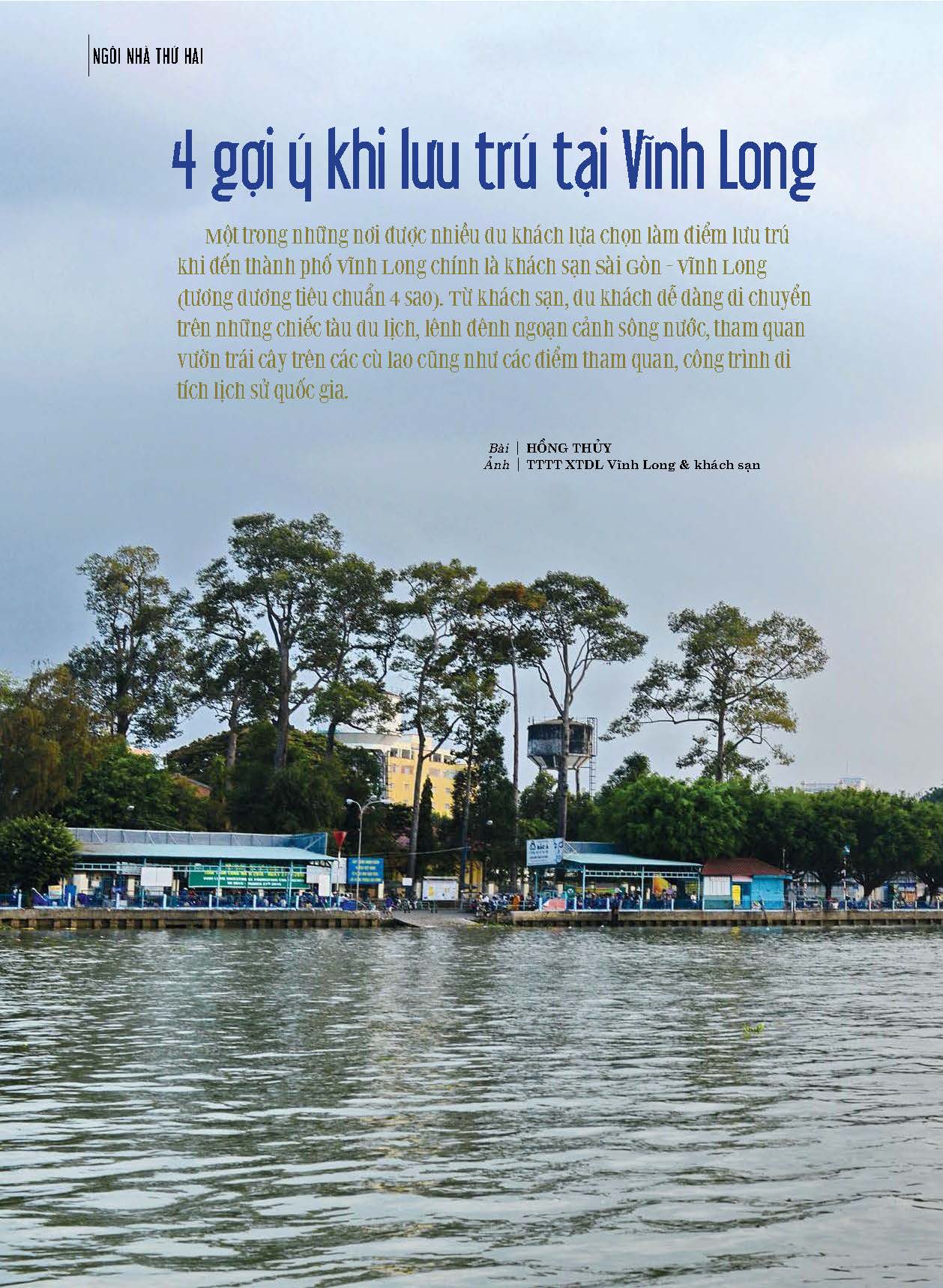 4 GỢI Ý KHI LƯU TRÚ TẠI VĨNH LONG