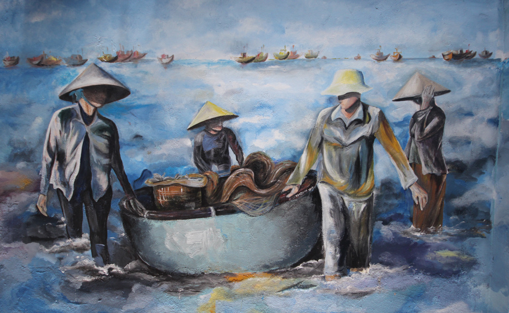 Làng Bích Họa tại xã đảo Tam Hải, Quảng Nam đầy sắc màu rực rỡ